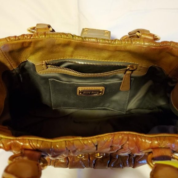 Miu Miu Metelasse Prada Leather purse hobo crossbody pink red yellow orang green - Picture 13 of 14